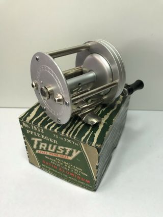 Vintage Rare Combination PFLUEGER TRUSTY 1933 FISHING REEL W/Box 6