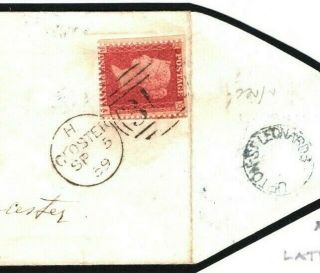 Gb Cover Glos Late Udc Upton St.  Leonards Penny Star Rare Postmark 1859 B164