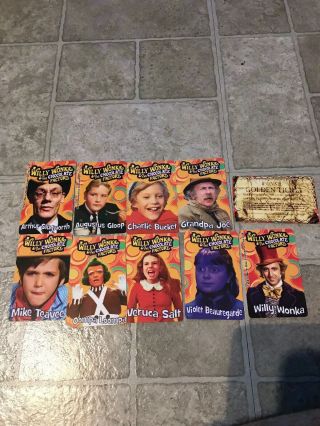 Complete Willy Wonka Coin Pusher Arcade Card Set With Rare Htf Golden Ticket