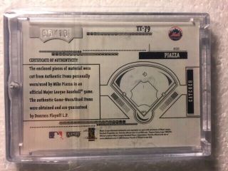 RARE 2005 Mike Piazza Playoff Absolute Memorabilia Tools Of The Trade 5/10 6 rel 3