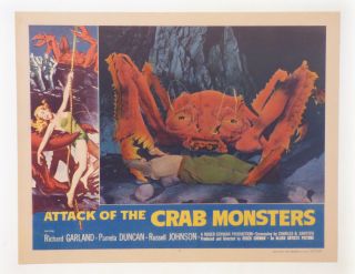 Rare 1957/94 Sci - Fi " Attack Of The Crab Monsters " Lobby Card 9 Corman