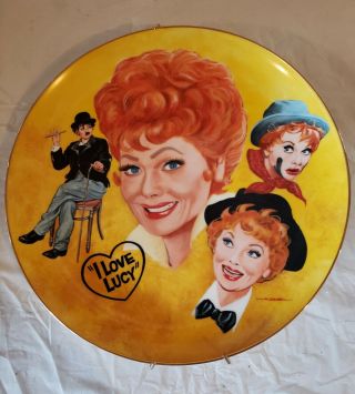 I Love Lucy Lucille Ball 1982 Royal Manor Plate By Mike Hagel - Rare - Framed