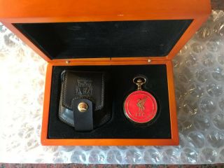 Liverpool Fc Danbury Pocket Watch,  Boxed 9ct Gold Plated 2003 Very Rare