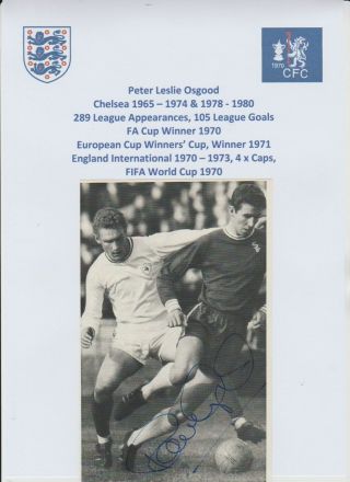 Peter Osgood England & Chelsea 1970 - 1973 Rare Orig Hand Signed Annual Picture