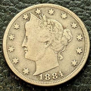 1884 Liberty Head Nickel 5c Better Grade Rare 13893