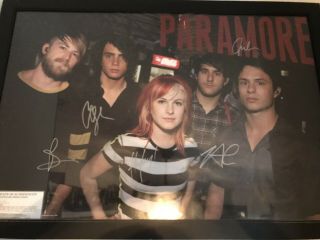 Paramore Band - Rare Signed Poster/ Band Frame Not.