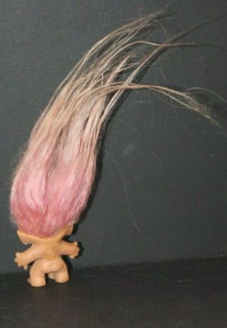 Vintage 1964 S.  H.  E.  Troll Pencil Topper PINK Hair with RARE LAVENDAR EYES 4
