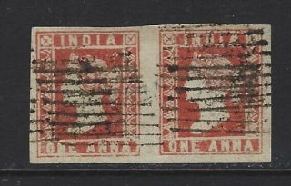 India East India Company 1854 Queen Victoria Sc 4a Scarlet 1a Pair Rare