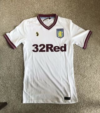 Rare Aston Villa Football Club White Luke Away Shirt Xs Bnwt