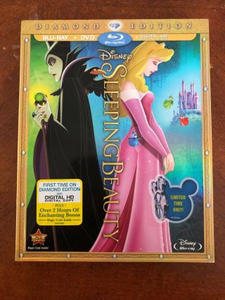 Disney’s Sleeping Beauty (blu - Ray/dvd,  2 - Disc Set,  Diamond Edition) - Rare Oop