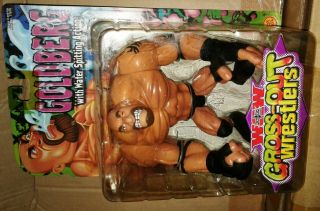 Rare Toybiz 2000 Wcw Wwf Wwe Gross - Out Wrestlers Goldberg Action Figure Moc