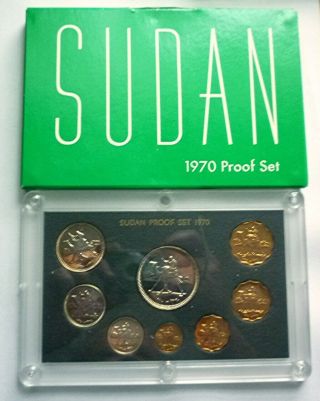 1970 (ah1390) Sudan - Official Proof Set (8) - Mint: 1,  646 - Ps4 - Very Rare