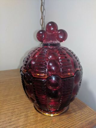 Vintage Rare Ruby Red Tiara Indiana Glass Candy Dish Dewdrop