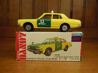 Tomica DANDY 008 TOYOTA CROWN TAXI,  Made in Japan vintage pocket car Rare 2