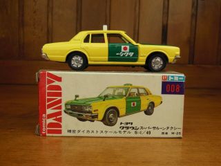 Tomica DANDY 008 TOYOTA CROWN TAXI,  Made in Japan vintage pocket car Rare 3