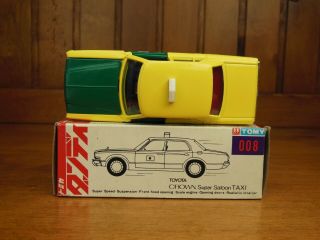 Tomica DANDY 008 TOYOTA CROWN TAXI,  Made in Japan vintage pocket car Rare 4