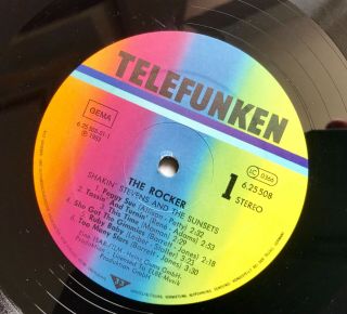 Shakin’ Stevens and The Sunsets Vinyl LP “THE ROCKER” German Telefunken RARE 5