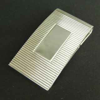 Auth Tiffany&co.  Rare Sterling Silver 925 Ribbed Hinged Money Clip F/s 6464mkac