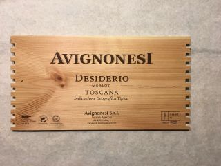 1 Rare Wine Wood Panel Avignonesi Merlot Vintage Crate Box Side 3/19 858