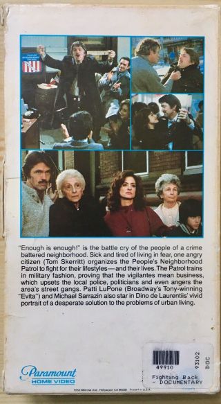 FIGHTING BACK (1982) Paramount Revenge Thriller RARE VHS Tom Skerritt 2