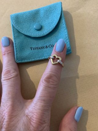 Tiffany & Co Silver & 18k Yellow Gold Heart Uk Rare
