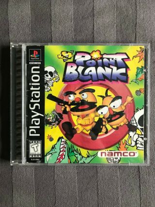 Point Blank Sony Playstation 1 Ps1 Complete English Good Black Label Rare Psx