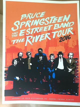 Bruce Springsteen Pittsburgh 1/16 2016 River Tour Ltd Poster Print Rare 538/700