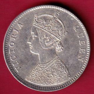 British India - 1862 - 0/4 Dots - Victoria Queen - One Rupee - Rare Silver Coin O5