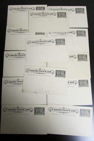 Canada 1 Cent Jubilee Hoard Of 10 - State Postal Cards Rare