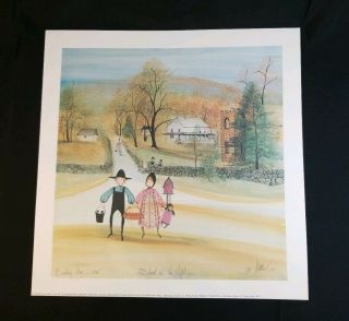 P Buckley Moss 1987 " School On The Hill " 408/1000 Rare Signed Print
