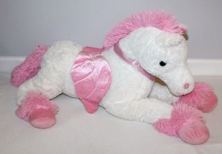 Dandee Plush Unicorn Stuffed Animal Pink Horse Huge 34 " Heart Rare White Large