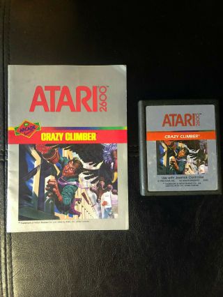 1 Rare Atari 2600 Games Crazy Climber With Instruction Manuals