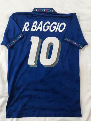 Baggio 10 Italy Diadora 1994 World Cup Soccer Jersey Shirt Maglia Italia Rare L