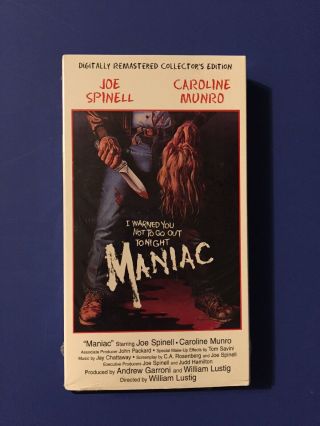 Maniac Rare Oop Horror Vhs Elite Anchor Bay Out Of Print Joe Spinell Serial Kill
