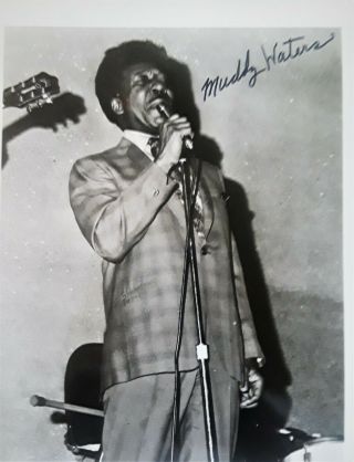 Rare Muddy Waters Autographed 8x10 Photo Blues Legend