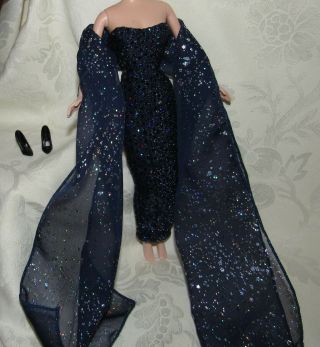 Barbie Rare Foreign Issue Indonesia Anniversary Princess Blue Silver Star Gown
