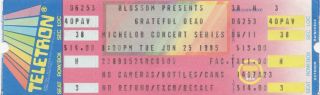 Grateful Dead Ticket 06 - 25 - 1985 Blossom Music Center Rare