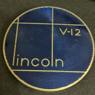 Rare Lincoln Zephyr V - 12 Blue Hood Ornament Emblem Badge 1940 