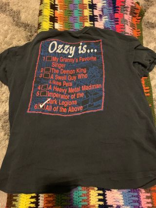 Vintage Rare Ozzy Osbourne Ozzy Is Shirt XL Tour Concert 1988 6