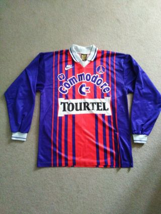 Rare Paris St Germain (psg) 1993 - 94 Nike Long Sleeved Shirt