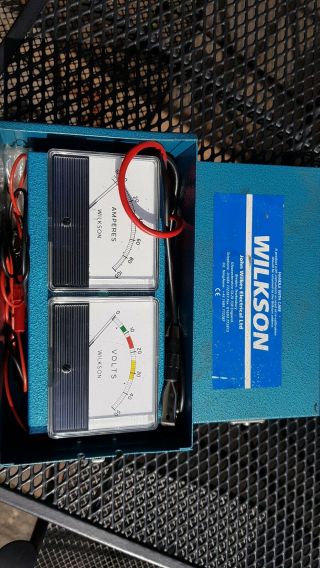 Rare Wilkson Test Set Car Automobile Volt Amps Meter Service Test Kit