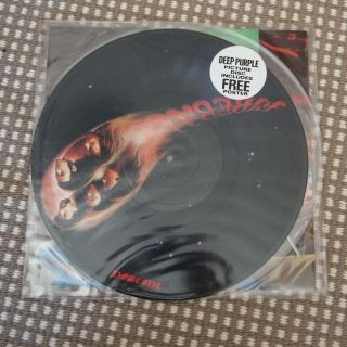 Very Rare Deep Purple Picture Disc Fireball 1985 Harvest W/ Poster Nm