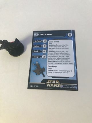 Star Wars Miniatures Clone Strike Very Rare Darth Maul 35/60 W/card