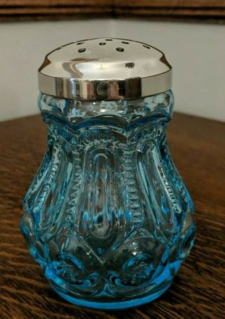 Le Smith Moon And Star Colonial Blue Sugar Cheese Shaker Antique Rare Heavy