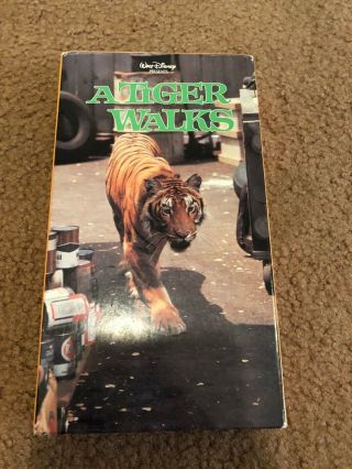 Disney - A Tiger Walks Vhs (slip Cover) Very Rare Find