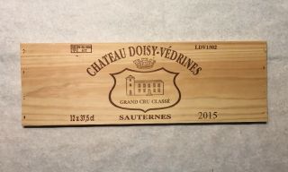 1 Rare Wine Wood Panel Chateau Doisy Védrines Vintage Crate Box Sides 3/19 955