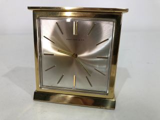 RARE Vtg TIFFANY and Co.  Brass Gold Mantle Shelf Desk CLOCK Dial - Parts/Repair 2