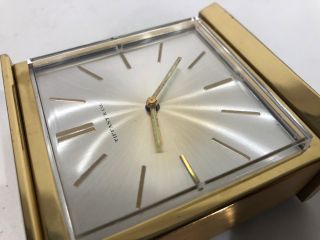 RARE Vtg TIFFANY and Co.  Brass Gold Mantle Shelf Desk CLOCK Dial - Parts/Repair 8