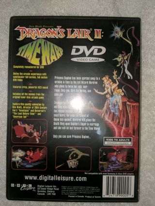 RARE OOP DRAGONS LAIR 2 TIME WARP VIDEO GAME DVD PLAYSTATION XBOX NINTENDO WII 2