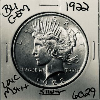 1922 P Bu Gem Peace Silver Dollar Unc Ms,  U.  S.  Rare Coin 6029
